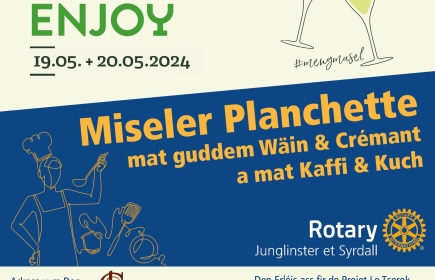 Le Rotary Club de Junglinster et Syrdall présent au "Wine, Taste, Enjoy" à Ahn le Weekend de Pentecôte.